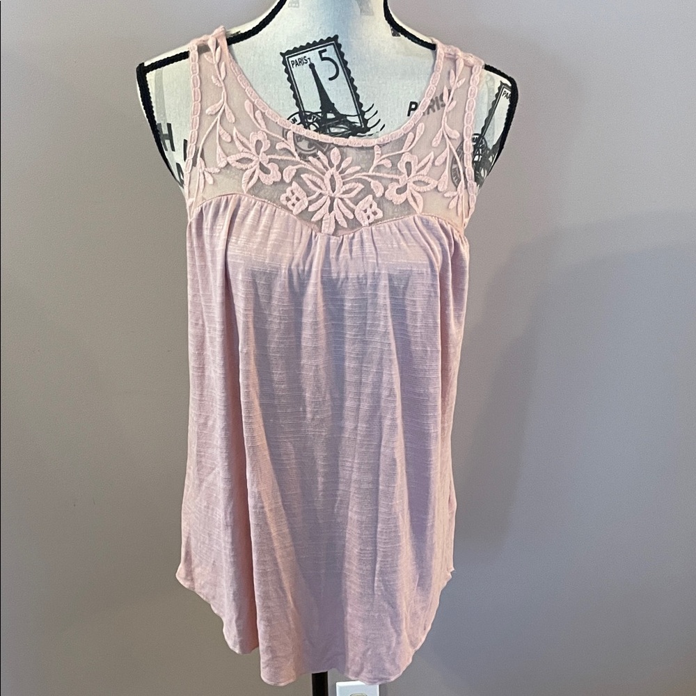 🌸 NEW Maurices Light Pink Lace Front Tunic | Size Small 🌸